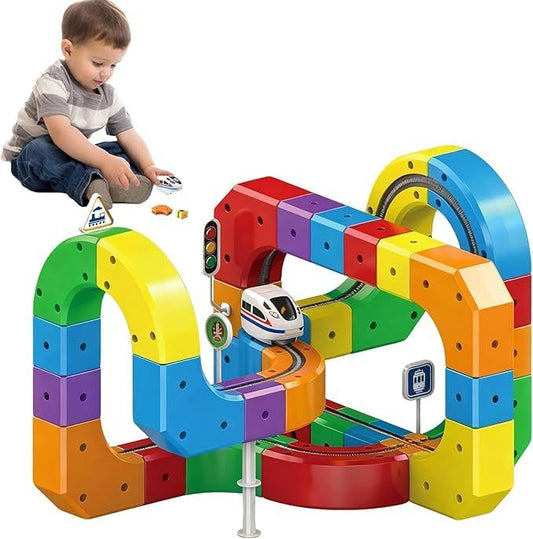 86-Piece Magnetic High-Speed Train Track STEM Toy