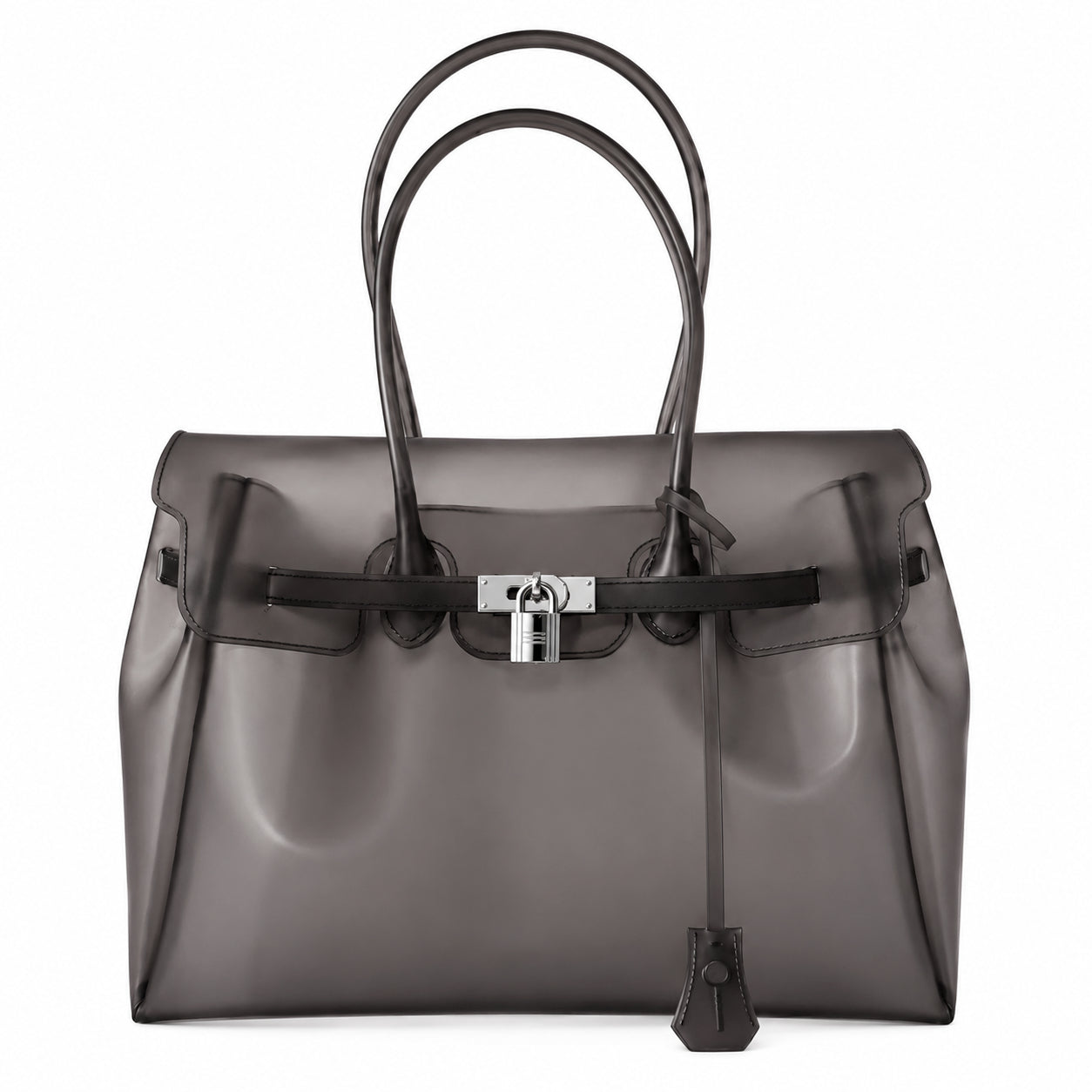 Transparent Jelly Birkin Style Lock Handbag, Free Inflatable Duck Included With Every Bag