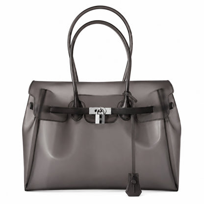 Transparent Jelly Birkin Style Lock Handbag, Free Inflatable Duck Included With Every Bag