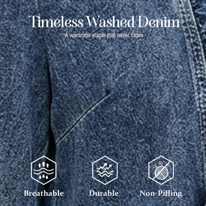 Women's Ruffle Trim Open-Front Denim Jacket