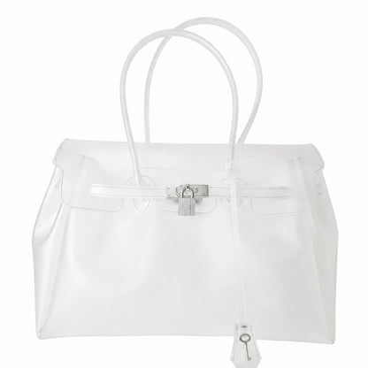 Transparent Jelly Birkin Style Lock Handbag, Free Inflatable Duck Included With Every Bag