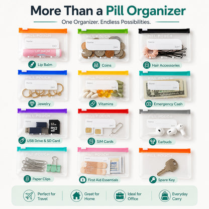 Pill Organizer Gift for Seniors – 14-Pouch Travel Medicine & Vitamin Binder, Removable Color-Coded Pouches, Waterproof – 50% OFF💊