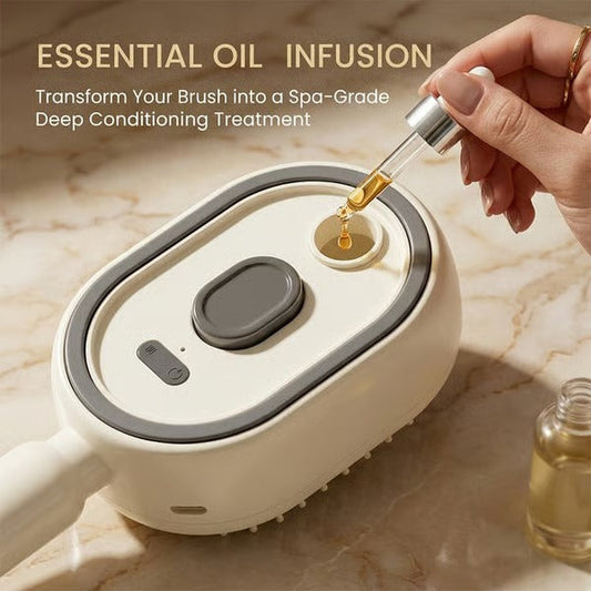 💥Magic Infusion Hair Brush✨Anti-Frizz No-Tangle Detangler, Electric Scalp Massager Boost Hair Oil Absorption & Prevent Hair Loss