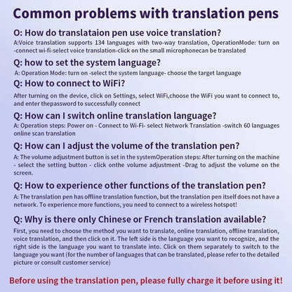 Standalone Smart Reading Pen & Instant Multi-Language Translator