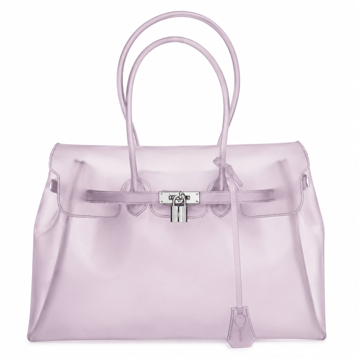 Transparent Jelly Birkin Style Lock Handbag, Free Inflatable Duck Included With Every Bag