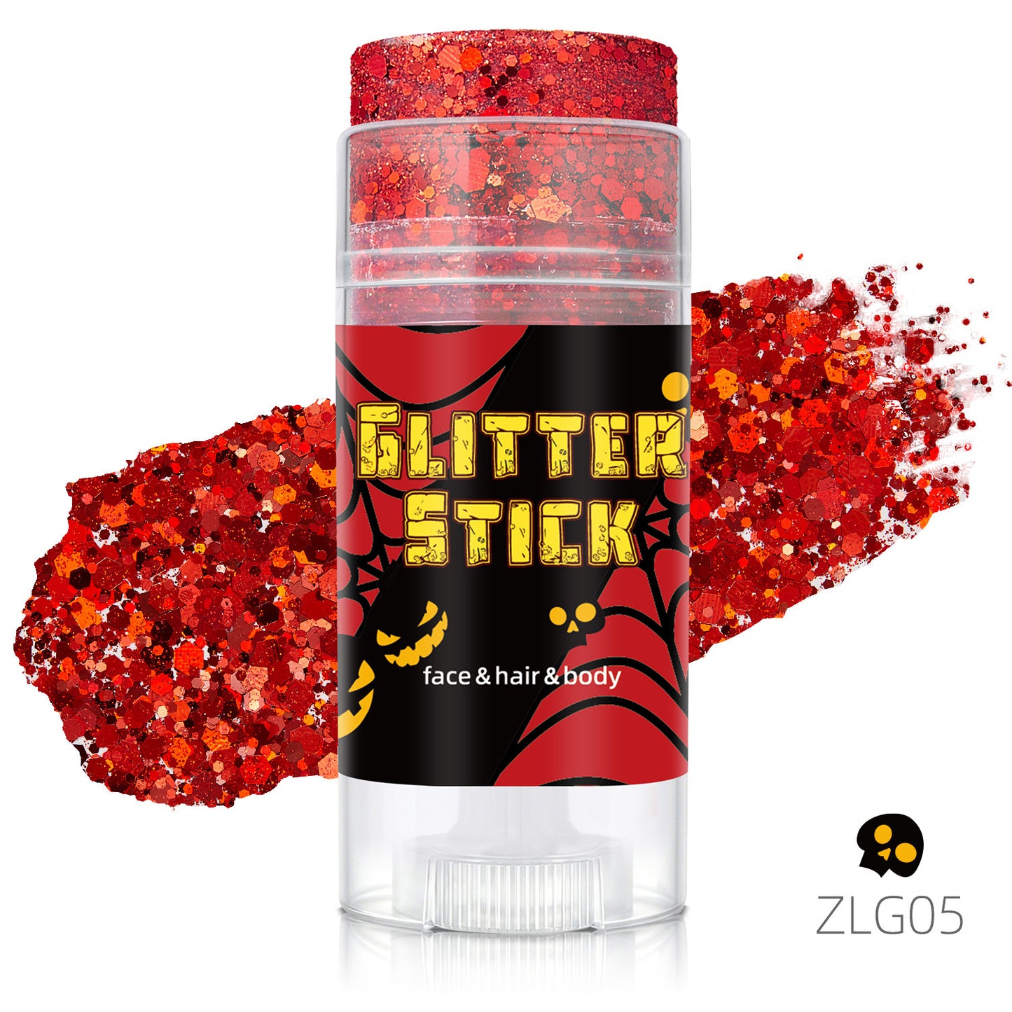 👻 Halloween Body Glitter Stick, High‑Shimmer Chunky Sequins, Festival‑Colored Face & Body Makeup