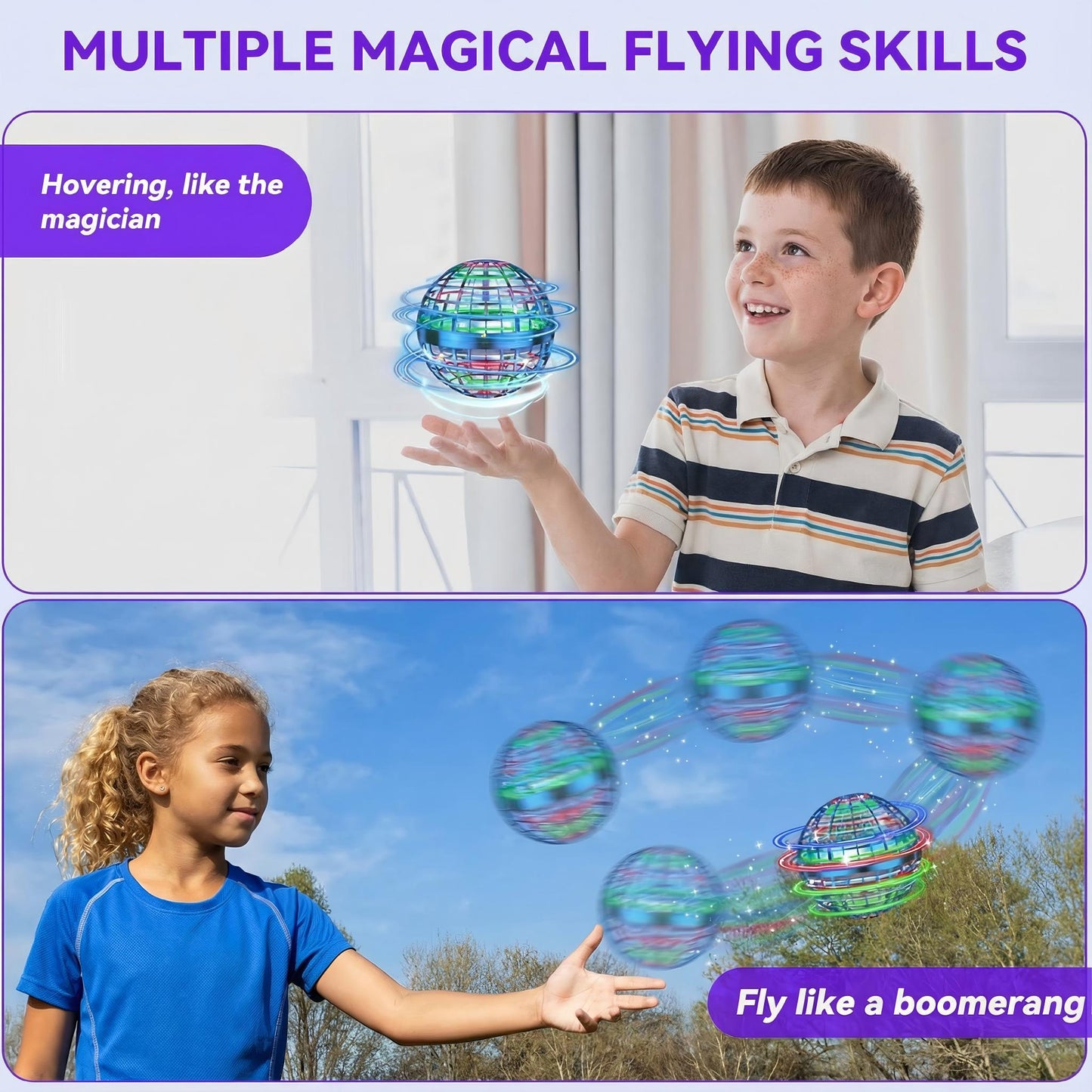 ✨Hover Fly Spinner Ball, Rechargeable Outdoor Family Game Toy⏰Limited-Time Sale