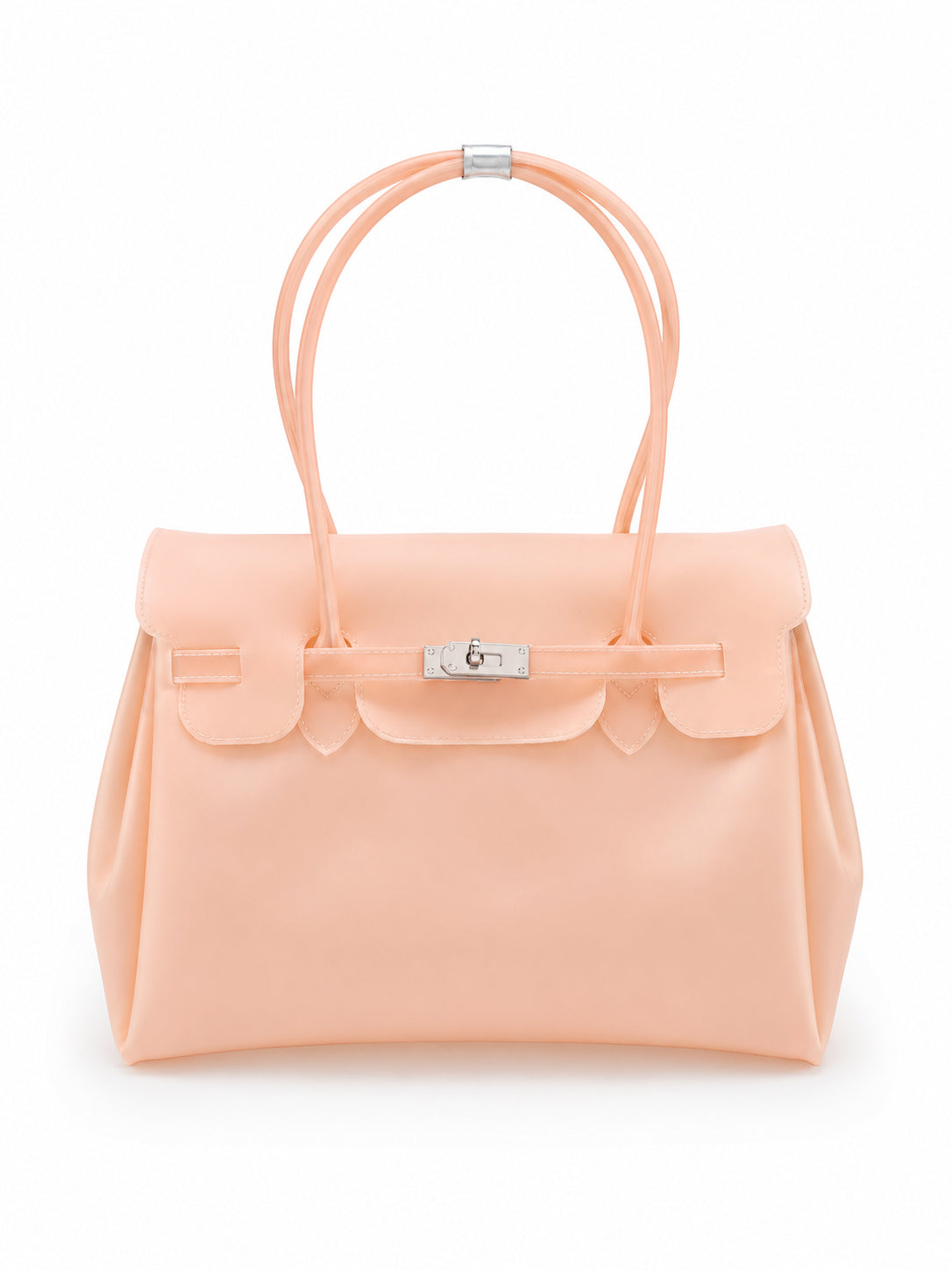 Transparent Jelly Birkin Style Lock Handbag, Free Inflatable Duck Included With Every Bag