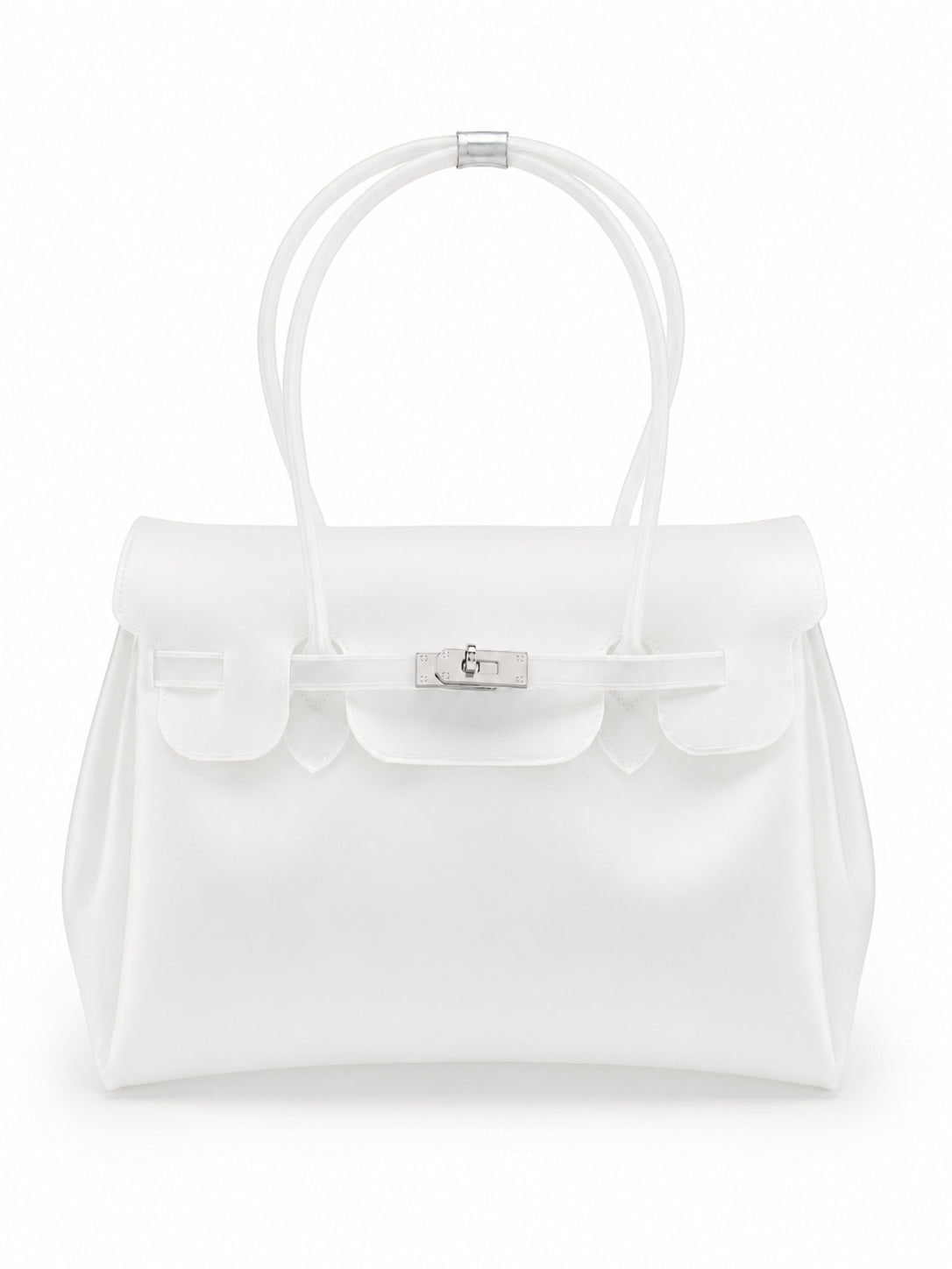 Transparent Jelly Birkin Style Lock Handbag, Free Inflatable Duck Included With Every Bag