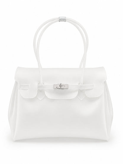 Transparent Jelly Birkin Style Lock Handbag, Free Inflatable Duck Included With Every Bag