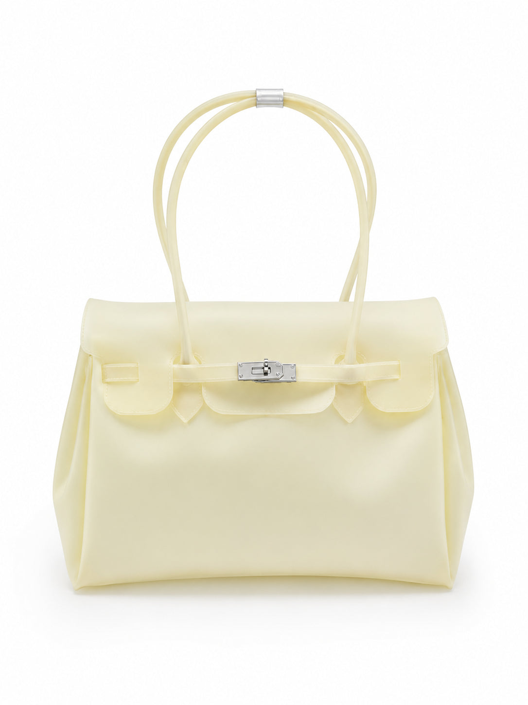Transparent Jelly Birkin Style Lock Handbag, Free Inflatable Duck Included With Every Bag