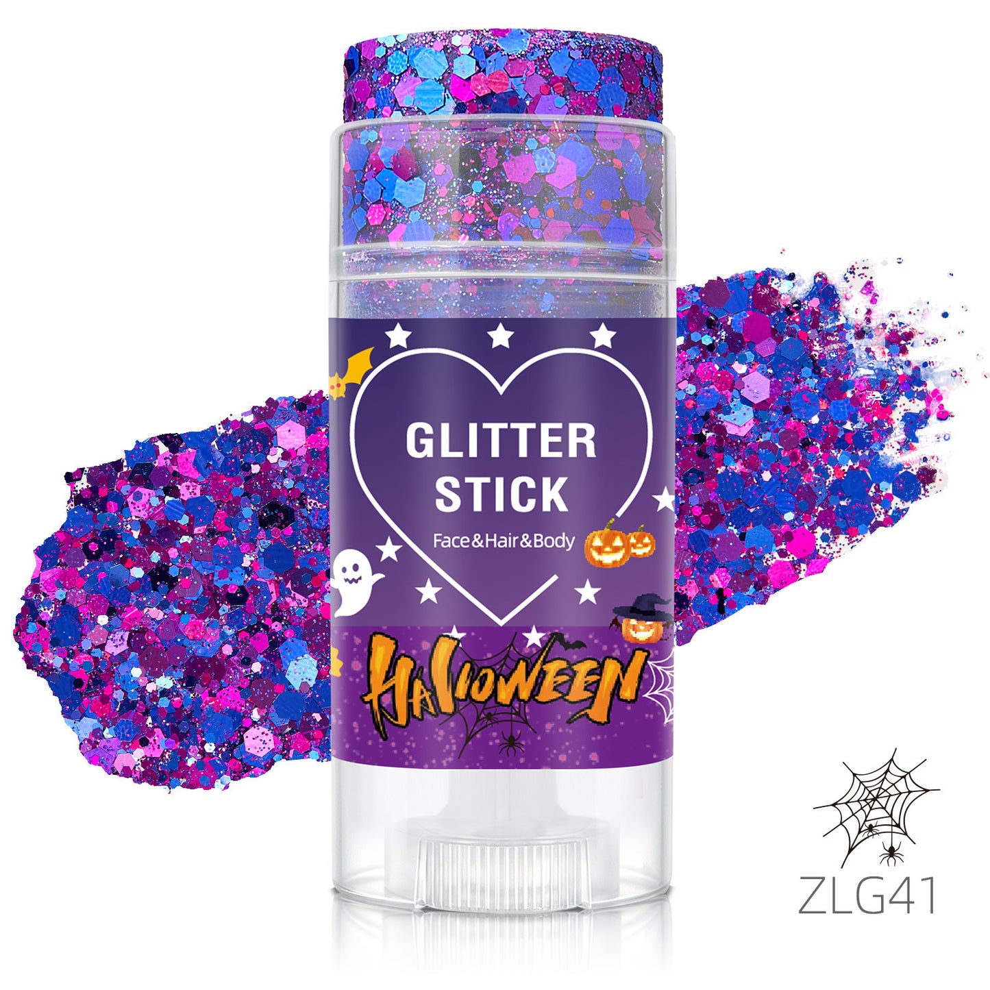 👻 Halloween Body Glitter Stick, High‑Shimmer Chunky Sequins, Festival‑Colored Face & Body Makeup