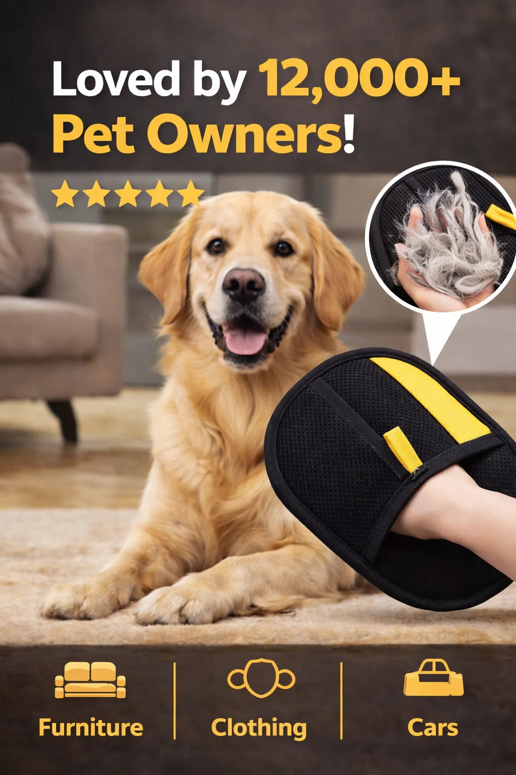 BOGO Free! Pet Hair Removal Glove Reusable Fur Cleaner Mitt
