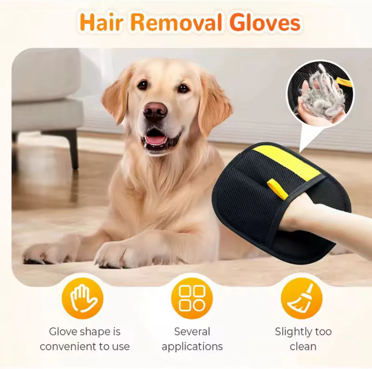 BOGO Free! Pet Hair Removal Glove Reusable Fur Cleaner Mitt