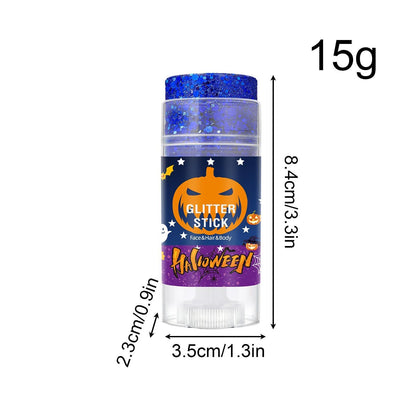 🎃4 Pack Halloween Body Glitter Sticks | Waterproof Chunky Sequins for Face, Hair & Body, Cosplay Carnival Party Makeup